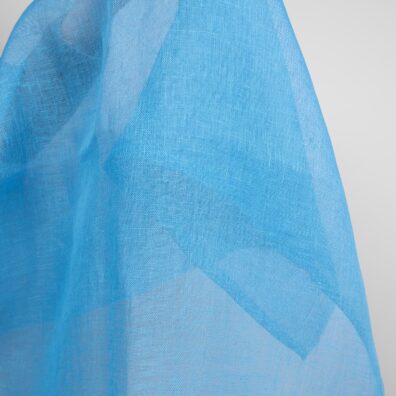 Leinenstoff transparent, offen gewebt, leicht intensiv himmelblau