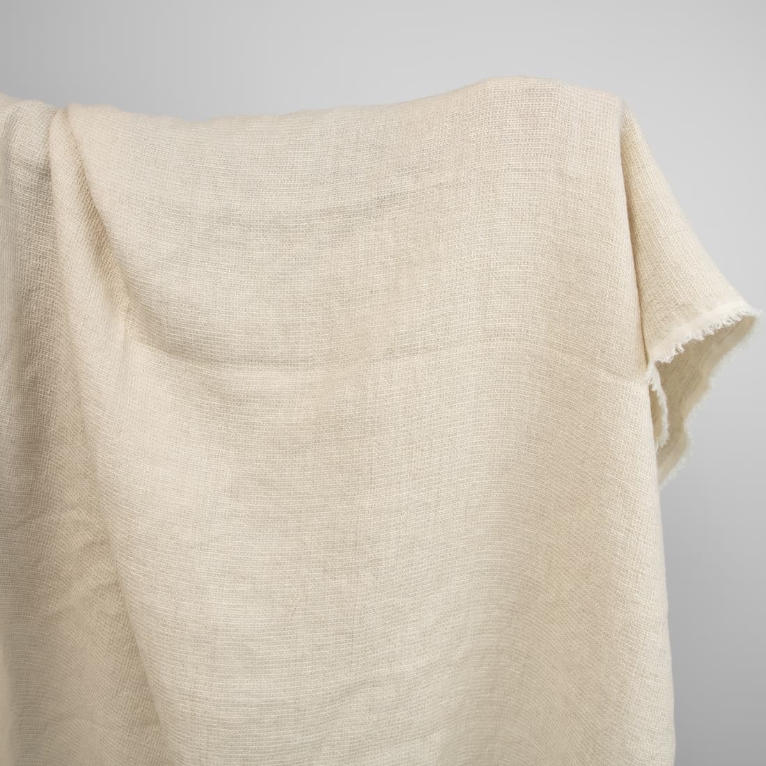 Leinen-Wollestoff Waffelpikee beige gewaschen