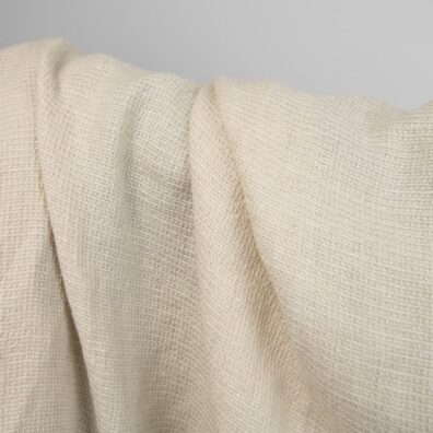 Leinen-Wollestoff Waffelpikee beige gewaschen, 140cm breit