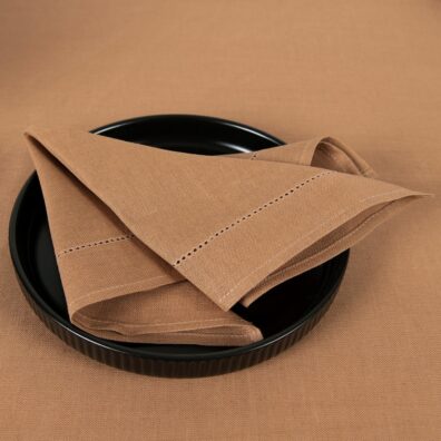 LUNA Halbleinen Serviette hellbraun