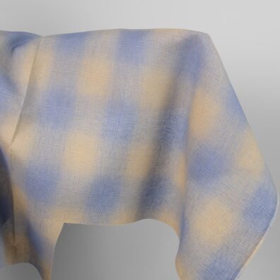 Leinenstoff blau-beige kariert