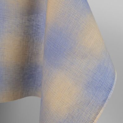 Leinenstoff blau-beige kariert 150cm breit