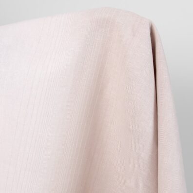 Leinen-Baumwollstoff beige-rosa in Köperbindung und vertikalen Streifen gewebt