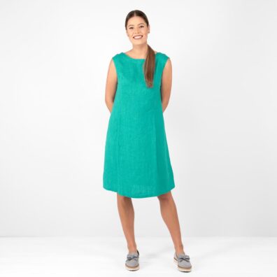 LUKA Leinenkleid türkisgrün