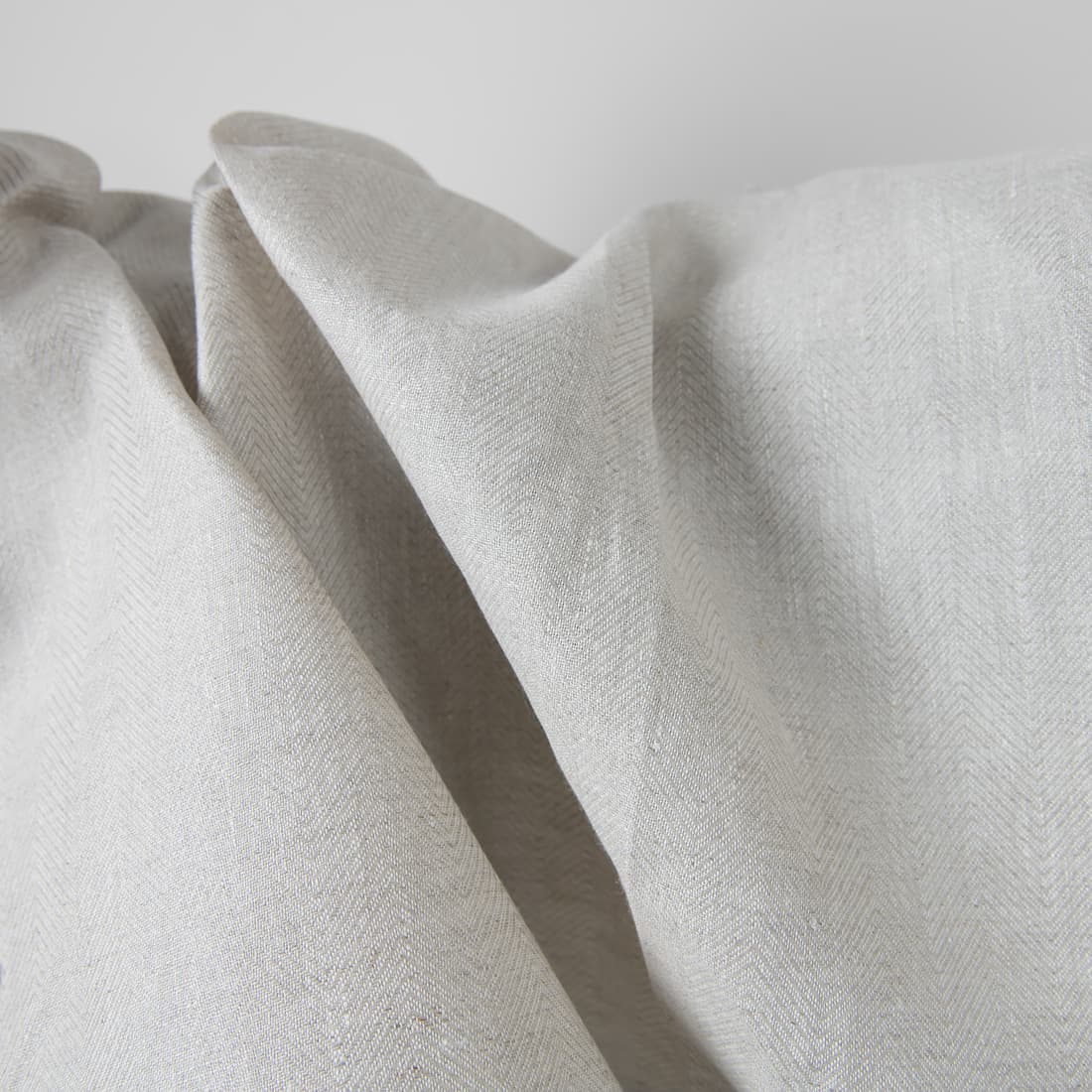 Leinenstoff beige Fischgratbindung Meterware