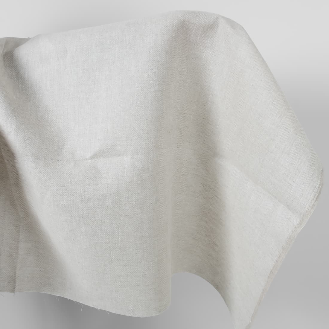 Leinenstoff beige Fischgratbindung