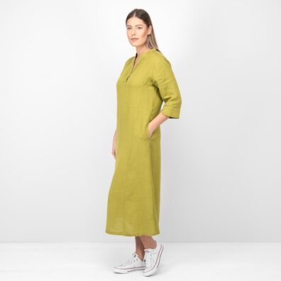 Leinenkleid apfelgrün (gelblichgrün)