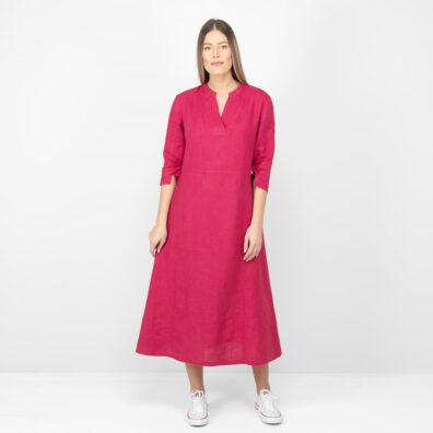 VENA Leinenkleid rot
