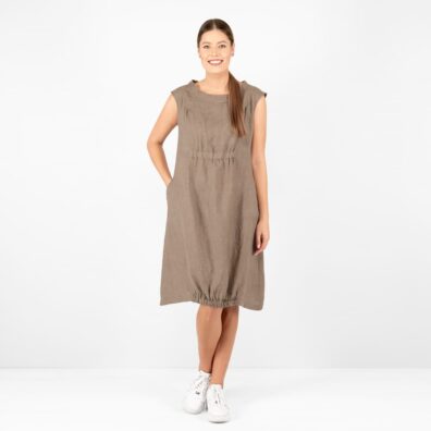 VIKI Leinenkleid braun