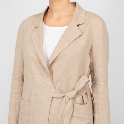 Leinenjacke taupe-milchkaffeebraun meliert
