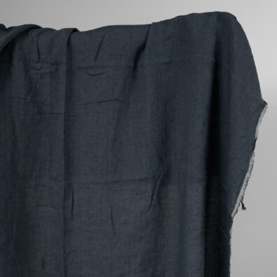 Leinenstoff jeansblau-dunkelblau meliert gewaschen