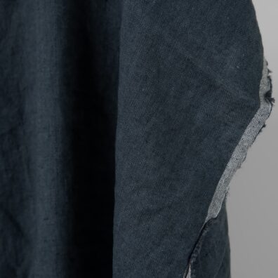Leinenstoff jeansblau-dunkelblau meliert gewaschen, weich, geschmeidig