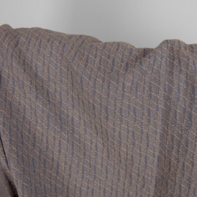 Jacquard Halbleinen aus dunklem blaugrauem und hellbraunem Garn gewebt, speziell gewaschen