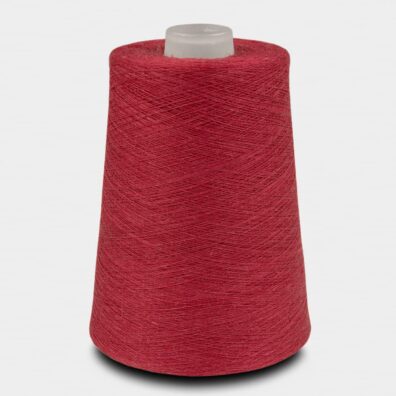 Leinengarn himbeerrot ist zum Stricken, Häkeln, Weben und Schaffung von Textilien verwendbar