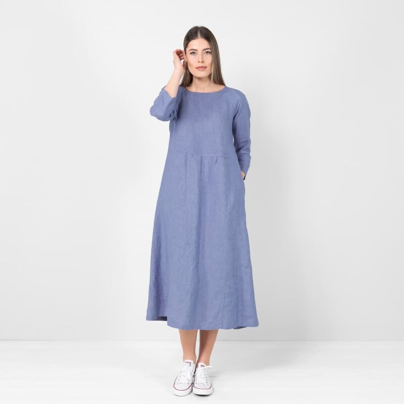 DELFINA Leinenkleid leberblümchenblau