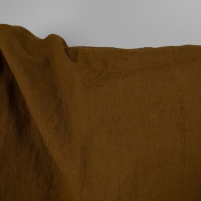 Leinenstoff goldbraun gewaschen, weich, geschmeidig, hautfreundlich