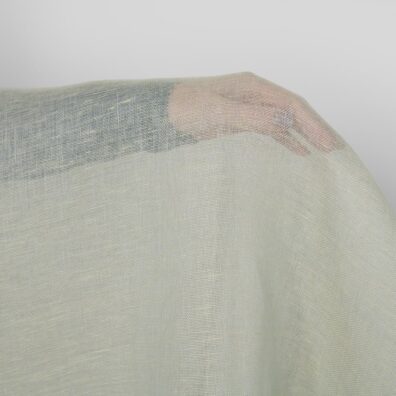 Leinenstoff in hellem Graugrün transparent 150cm breit
