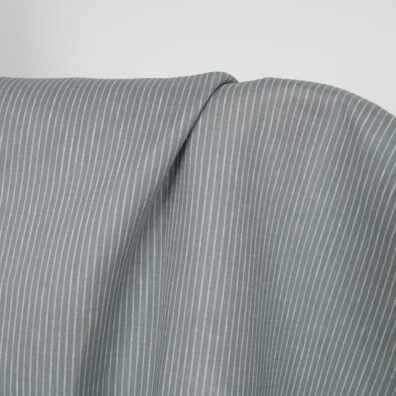 Leinenstoff taubenblau-weiß gestreift, 150cm breit, Meterware