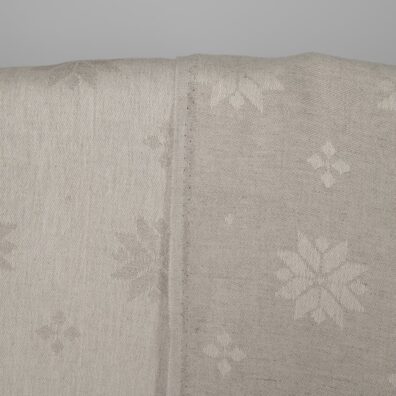 Beiger Leinen-Baumwollstoff Jacquard 155cm breit