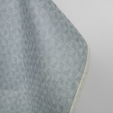 Leinenstoff grau mit geometrischem Muster, zum Nähen von Kleidung und Heimtextilien geeignet
