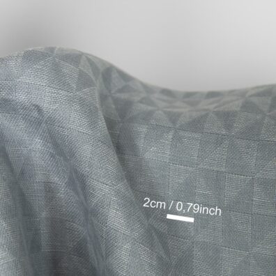 Leinenstoff grau mit geometrischem Muster, Jacquard