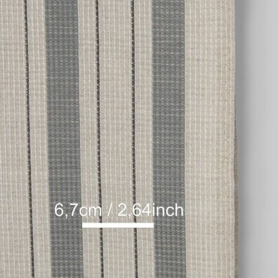 Waffelpikee Küchentücher-Halbleinen beige mit grauen Streifen, 50cm breit