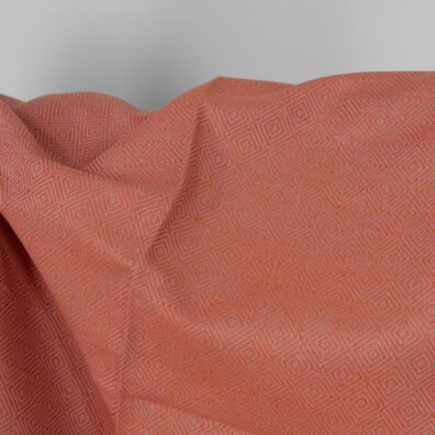 Halbleinen in flieder-orangem Diamantmuster 150cm breit, Meterware