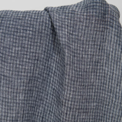 washed linen fabric inchecks