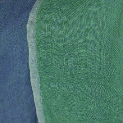 Leinenstoff grün-blau doppelseitig zweischichtig gewaschen