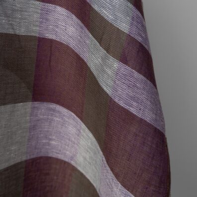 Leinenstoff mit violetten, braunen Streifen 180cm breit, Meterware