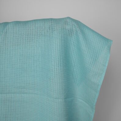 Leinenstoff türkis mit durchsichtigen Karos, 150cm breit, Meterware