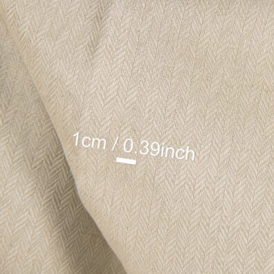 Halbleinen beige-weiß Fischgrat