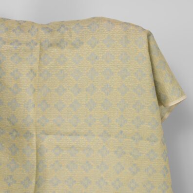 Leinenstoff mit blau-gelbem Muster