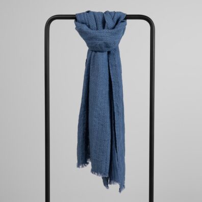 ULTRA Leinenschal blau gemustert