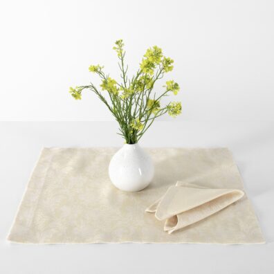 FLORA Halbleinen Tischset creme