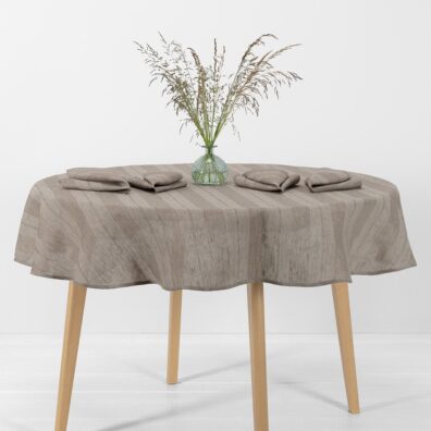 ISLA runde (ovale) Leinen Tischdecke beige