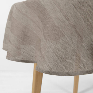 ISLA runde (ovale) Leinen Tischdecke beige gestreift, mit Paspel rundum