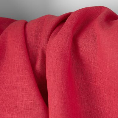 Korallenroter Leinenstoff, zum Nähen von Kleidung und Heimtextilien passend
