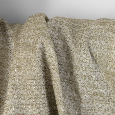 Leinenstoff grün mit Blümchen 180cm breit