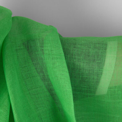 Leinenstoff neongrün transparent, zum Nähen von Schals und Gardinen geeignet