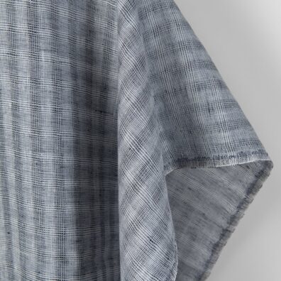 Leinenstoff mit durchsichtigen grauen Karos, 150cm breit