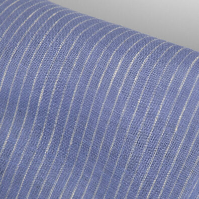 Leichter Leinenstoff hellblau-creme gestreift, 150cm breit