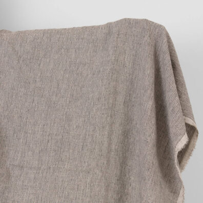 Leinenstoff mit rosa-braunen gemusterten Streifen gewaschen weich geschmeidig