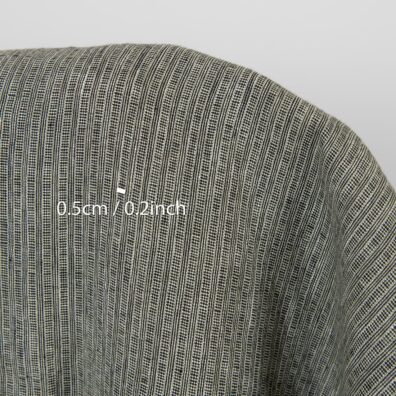 Leinenstoff grünlich-schwarz gemustert gestreift gewaschen weich geschmeidig