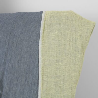 Leinenstoff grau-hellgelb doppelseitig gewaschen