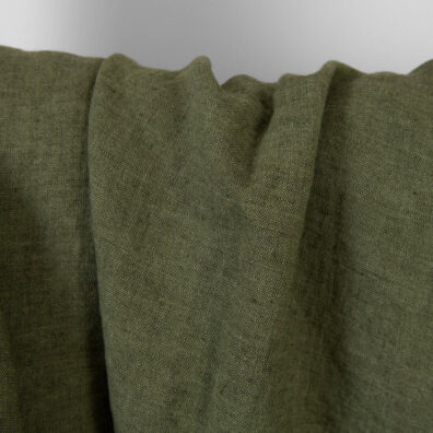 Leinenstoff dunkelgrün meliert vorgewaschen weich geschmeidig