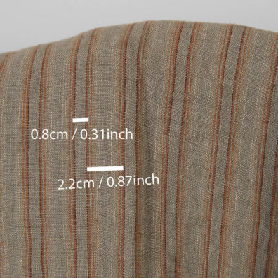 Leinenstoff beige-orange-braun vertikal gestreift gewaschen
