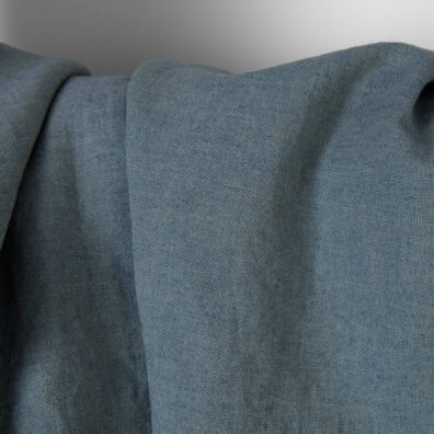 Altgrün-grünlichblau meliertes Halbleinen gewaschen