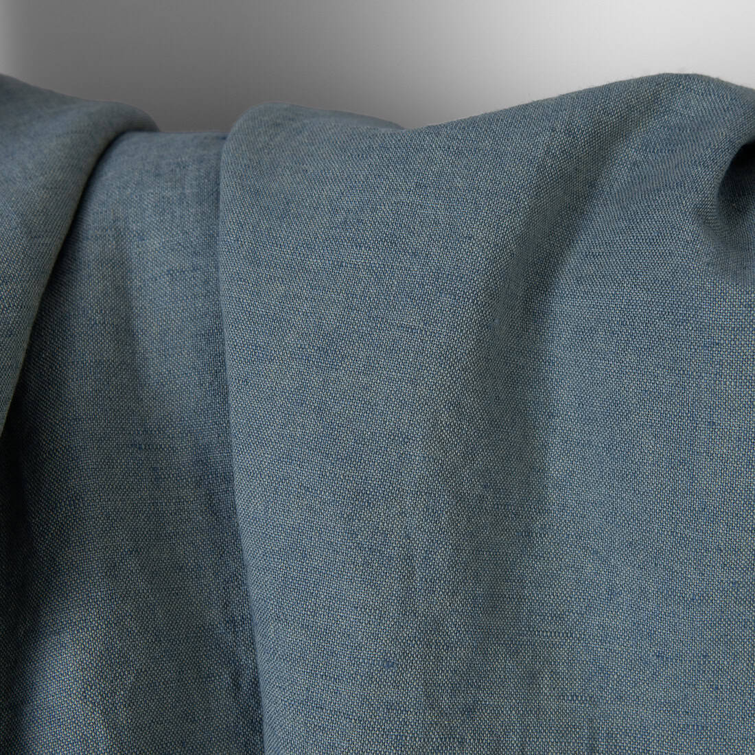 Altgrün-grünlichblau meliertes Halbleinen gewaschen