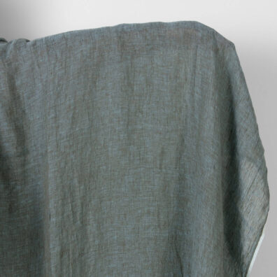 Leinenstoff grün-blau meliert transparent gewaschen